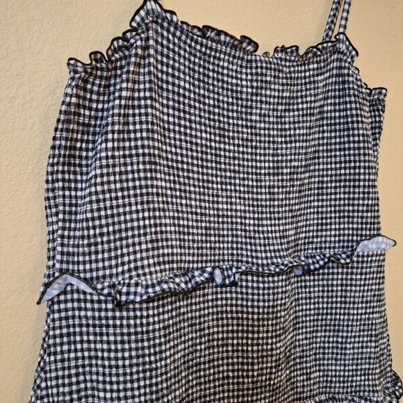 Fully Smocked Dress Ruffled Gingham Tiered Dress 3XL/3X Cottage Beach Coquett - Picture 7 of 11